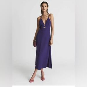 drape halter dress Alban Plunge Drape Halter Mini Dress White main image 0